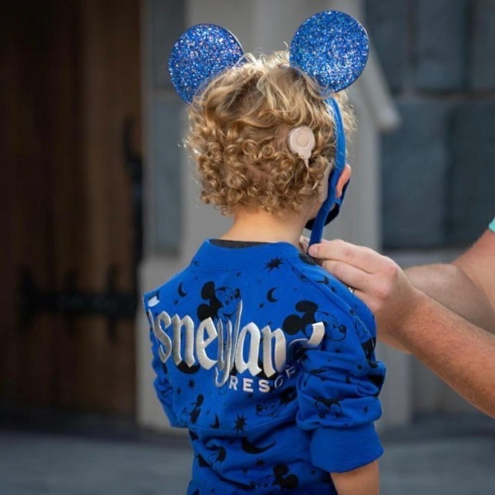 NWT Disney Dreams Come True Blue Glitter Adjustable Youth Ears